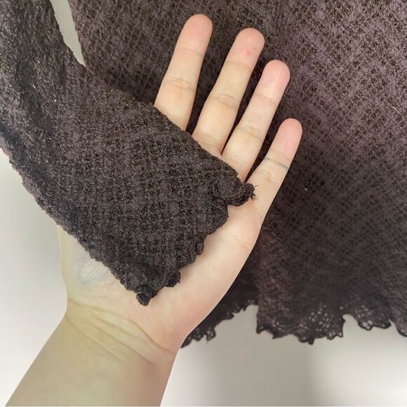 Oak + Fort NWT Brown Mesh Mock-Neck Mini Dress Size Small - Picture 4 of 8